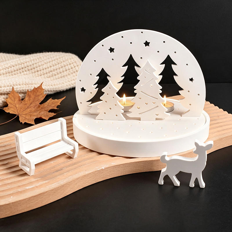 Candle Making Business - Kerst-Eland Theelicht Houder Siliconen Molds, 3D