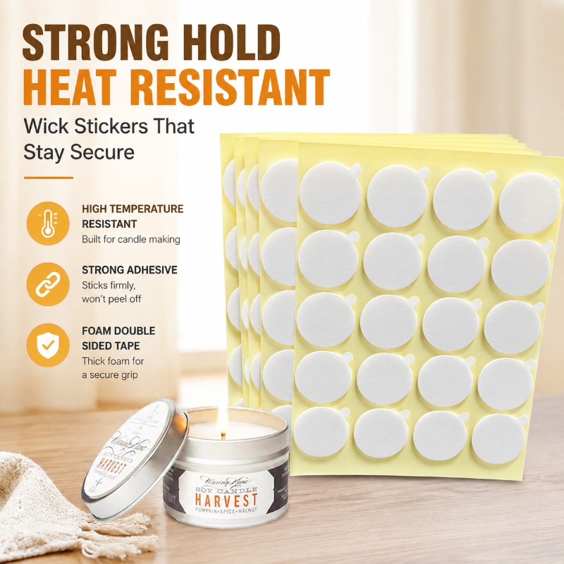 Adhesive Dot Wick - Hittebestendige schuimtape, dubbelzijdig, sterke kleefkracht, ronde