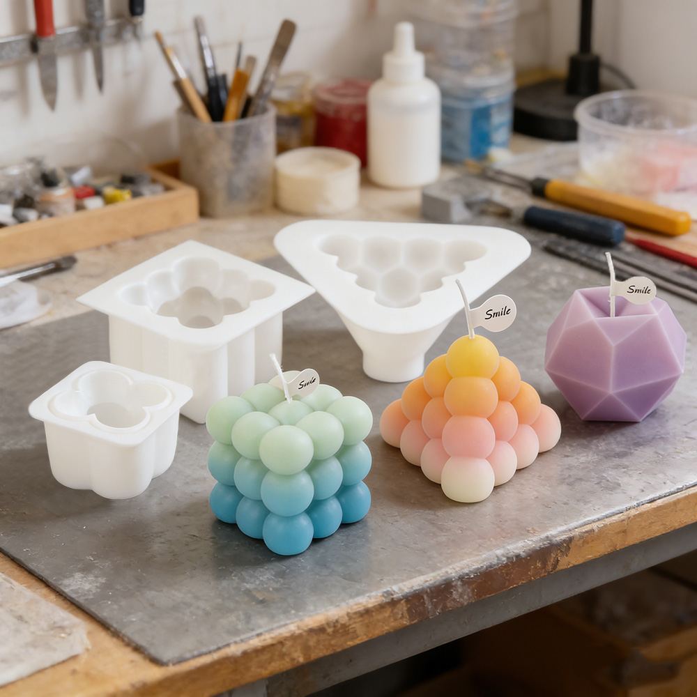 Candle Making Kit - 3D Bubbelkubus Siliconen Kaarsenvormen Set, Geometrische