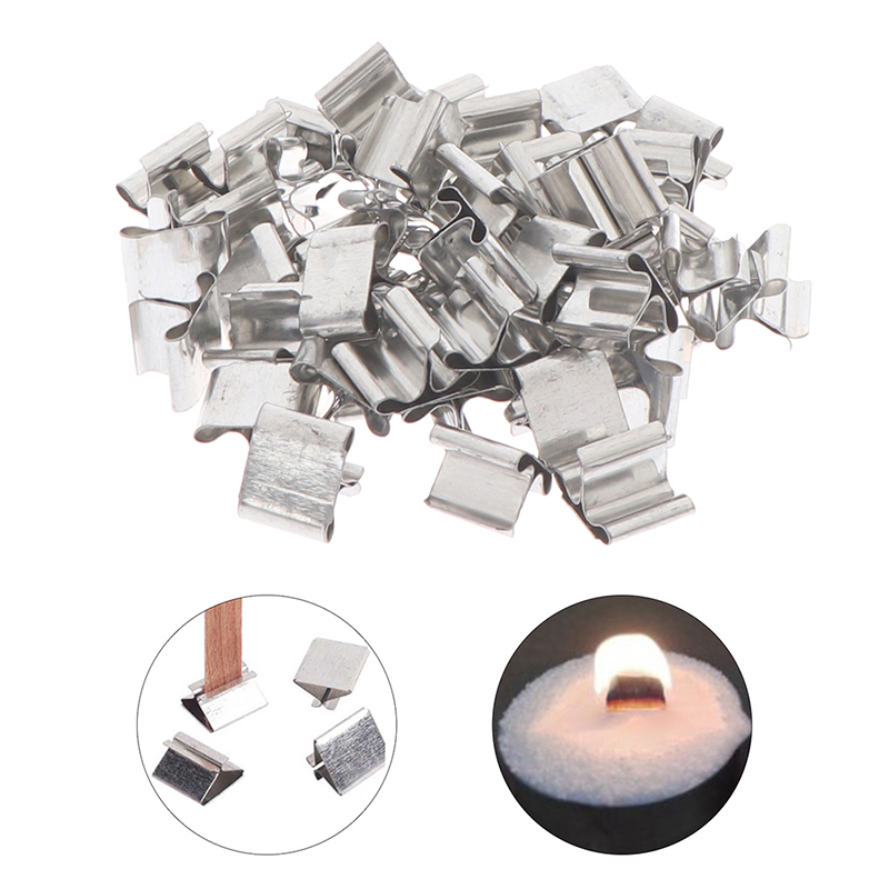 Candle Making Kit - 50 stuks houten kaarslonten basisclip ijzeren